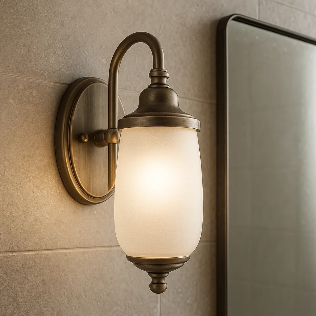 Applique de salle de bain adaptée aux zones humides