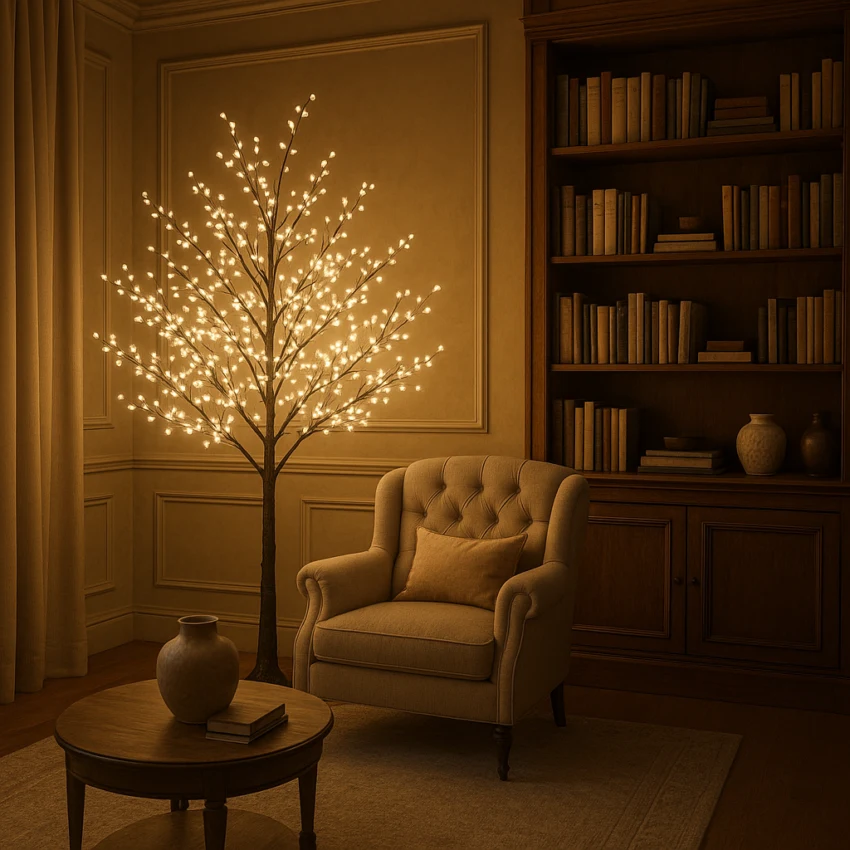 arbre lumineux intérieur ambiance féerique