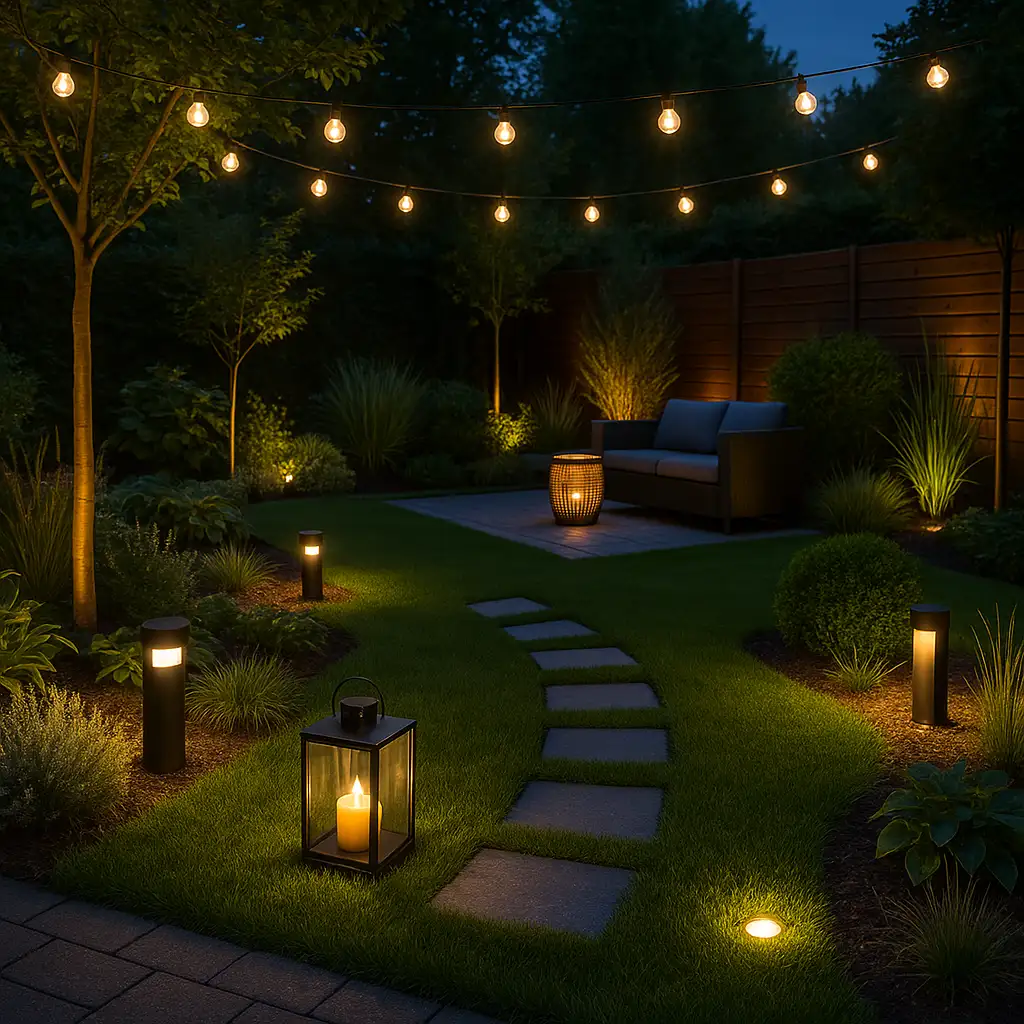 Comment choisir un éclairage extérieur décoratif ? 2 Exemple d’éclairage extérieur décoratif pour un jardin chaleureux