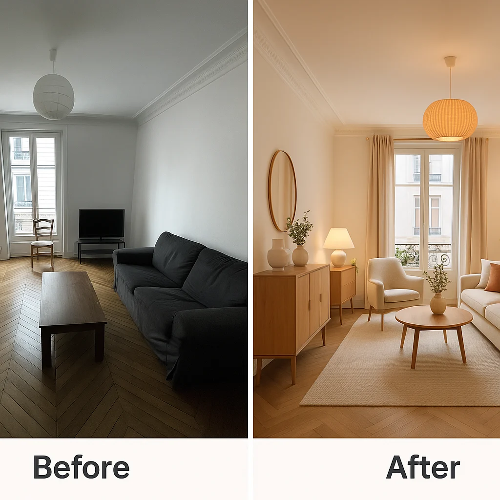 Exemple d’un salon transformé grâce à des conseils de décoration professionnels