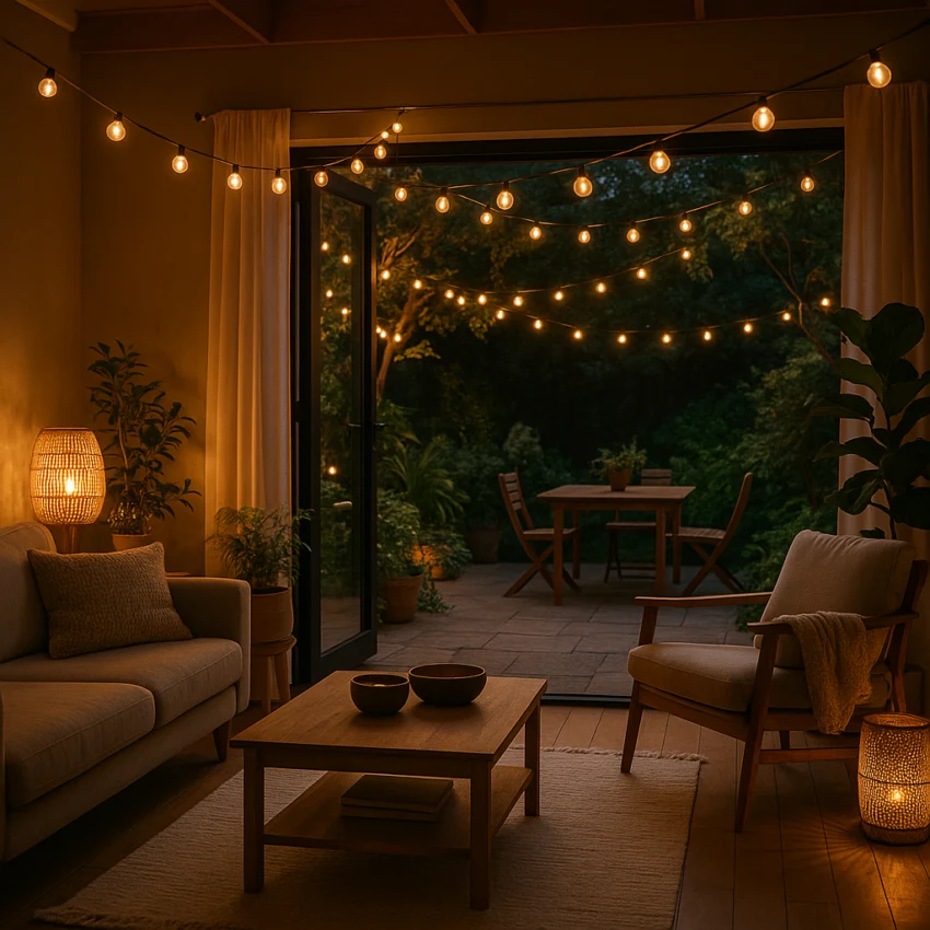 guirlandes lumineuses intérieur jardin