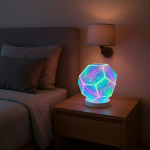Lampes 3D : les modèles les plus originaux pour décorer votre intérieur 2 Lampe 3D décorative dans une chambre moderne