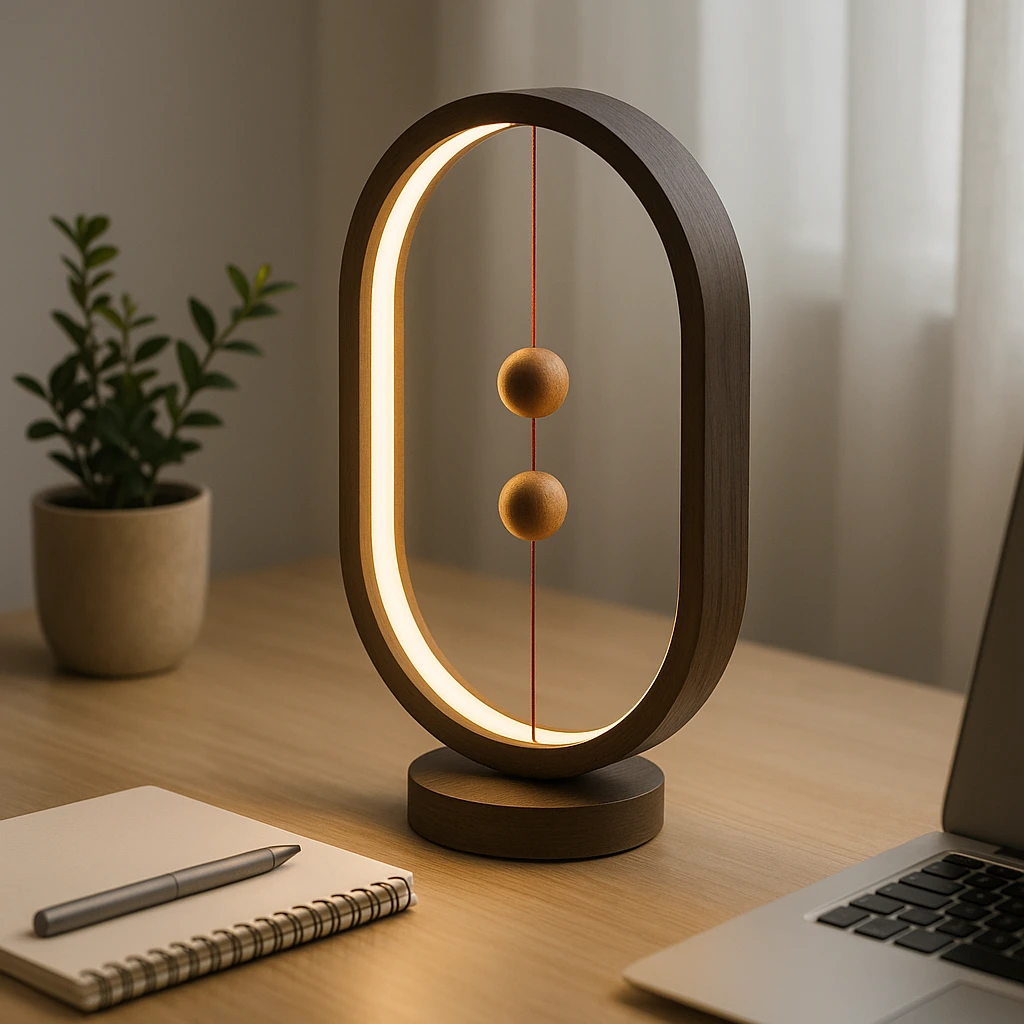 Lampe Heng magnétique en fonctionnement avec interrupteur magnétique