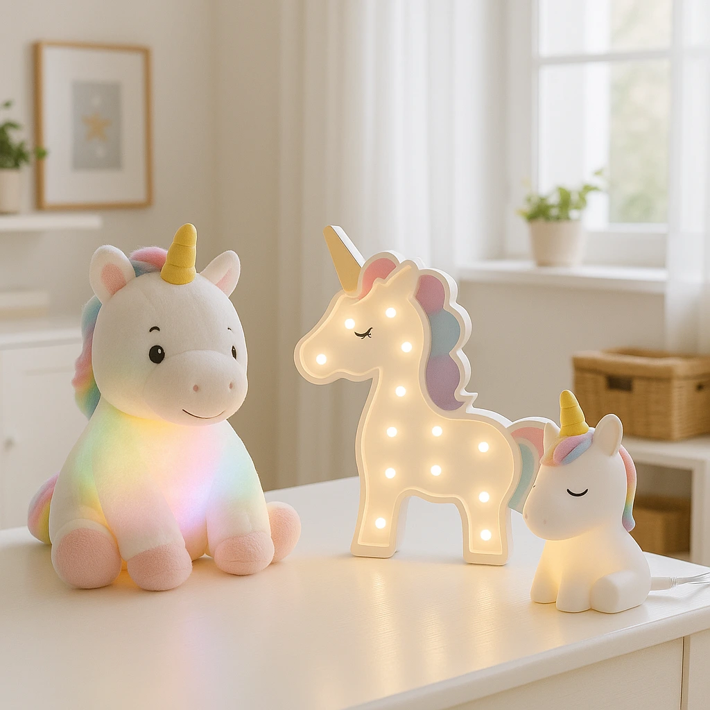 Sélection de veilleuses licorne pour chambre d’enfant