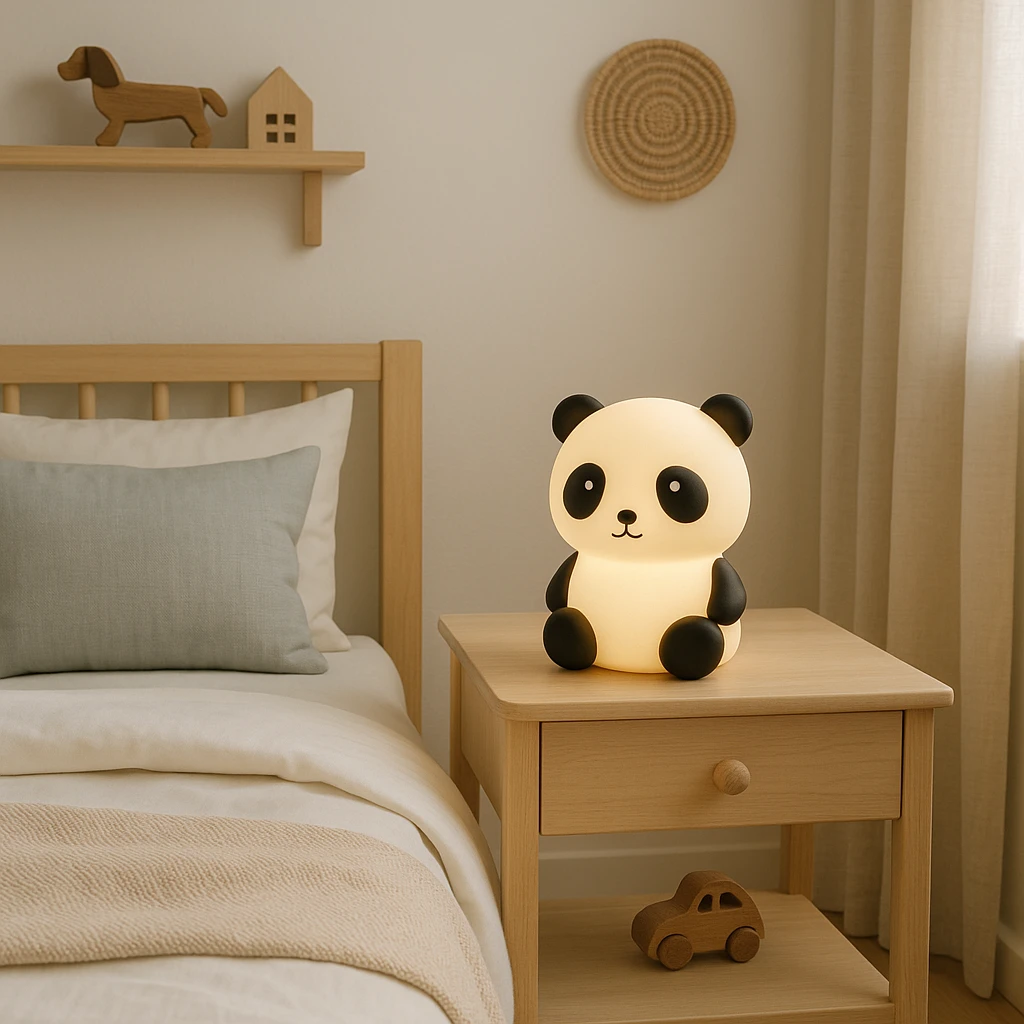 Veilleuse panda : un classique pour une chambre d’enfant 2 Veilleuse panda dans une chambre d’enfant au style doux et apaisant
