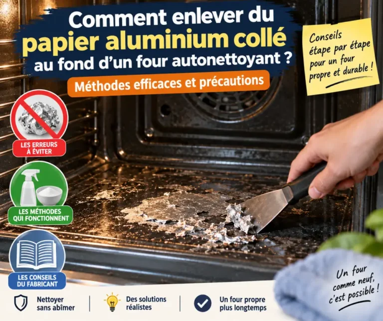 Comment enlever du papier aluminium collé au fond d’un four autonettoyant ? Méthodes efficaces et précautions