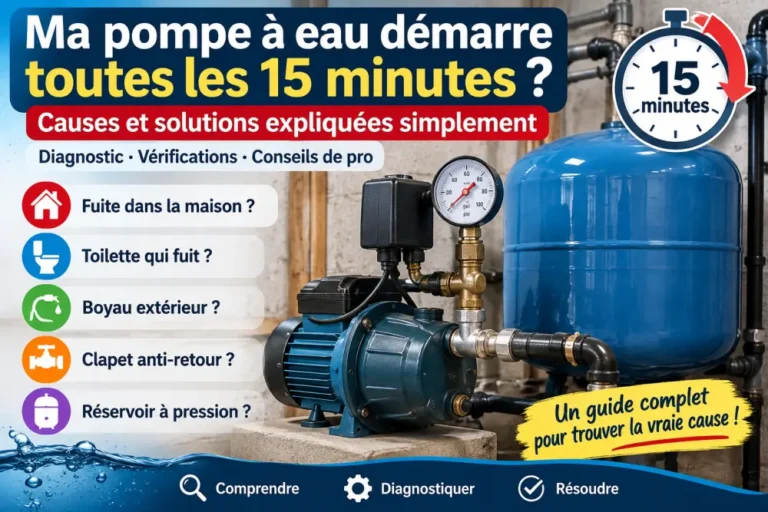 Pourquoi ma pompe à eau démarre toutes les 15 minutes ? Causes et vérifications à faire