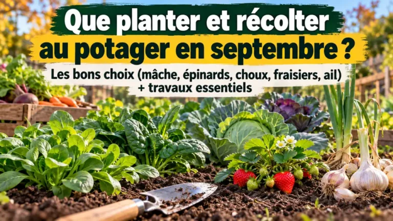 Que planter et récolter au potager en septembre ? Les bons choix (mâche, épinards, choux, fraisiers, ail) + travaux essentiels
