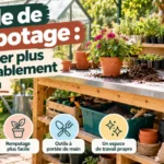 Table de rempotage : travailler plus confortablement au jardin
